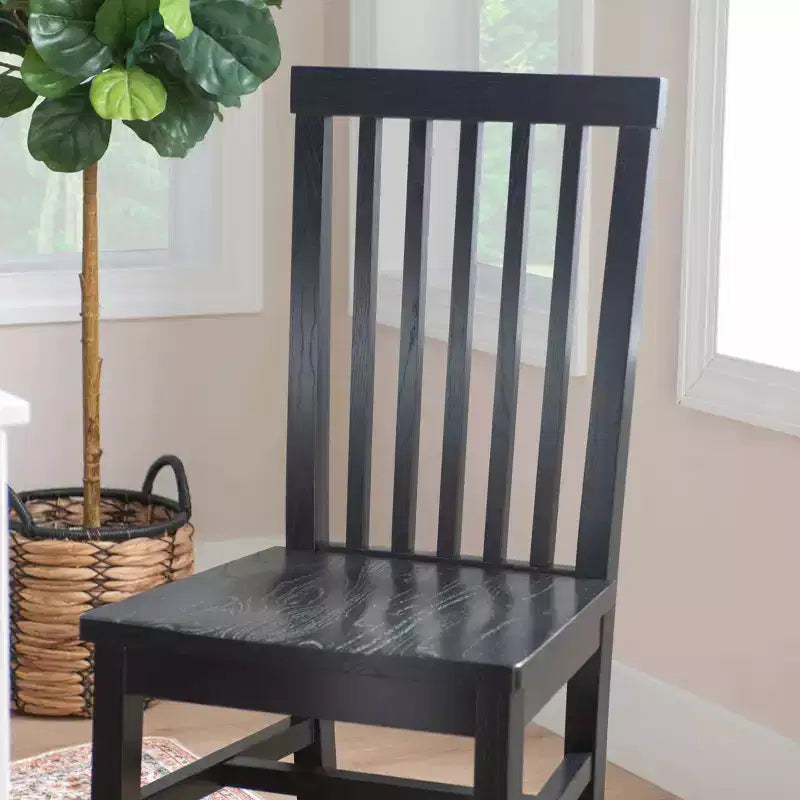 Set of 2 Percival Solid Wood Slat Back Side Chairs Linon