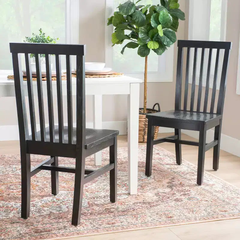 Set of 2 Percival Solid Wood Slat Back Side Chairs Linon