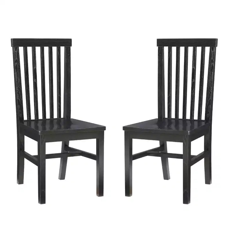 Set of 2 Percival Solid Wood Slat Back Side Chairs Linon