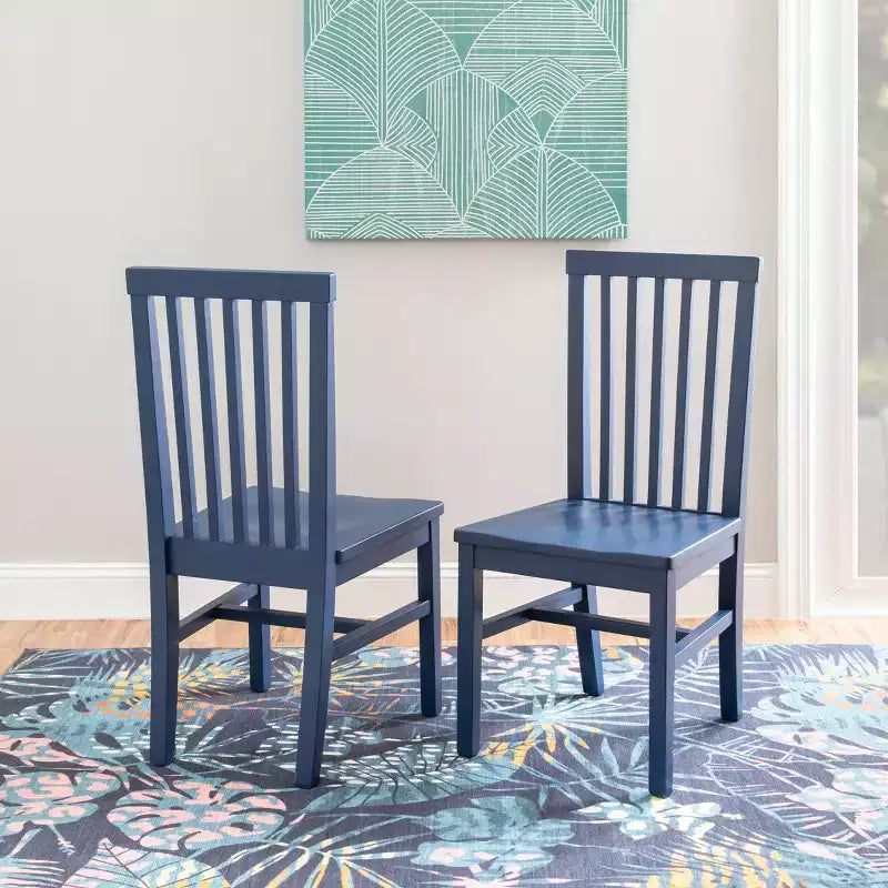 Set of 2 Percival Solid Wood Slat Back Side Chairs Linon