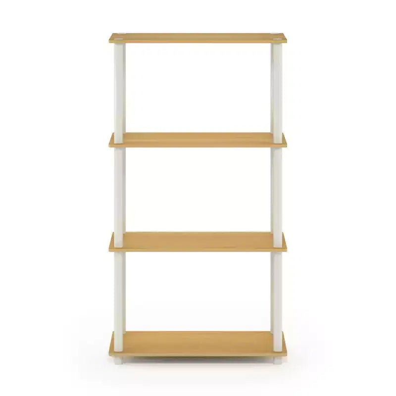 Furinno 4-Tier Reversible Decorative Bookshelf Multipurpose Ladder Shelf Organizer Display Rack