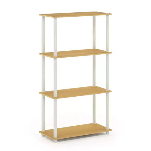 Furinno 4-Tier Reversible Decorative Bookshelf Multipurpose Ladder Shelf Organizer Display Rack
