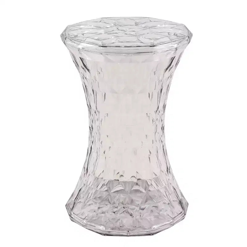 LeisureMod Clio Hourglass Faceted Accent Table - Red Gem-Cut Side Table