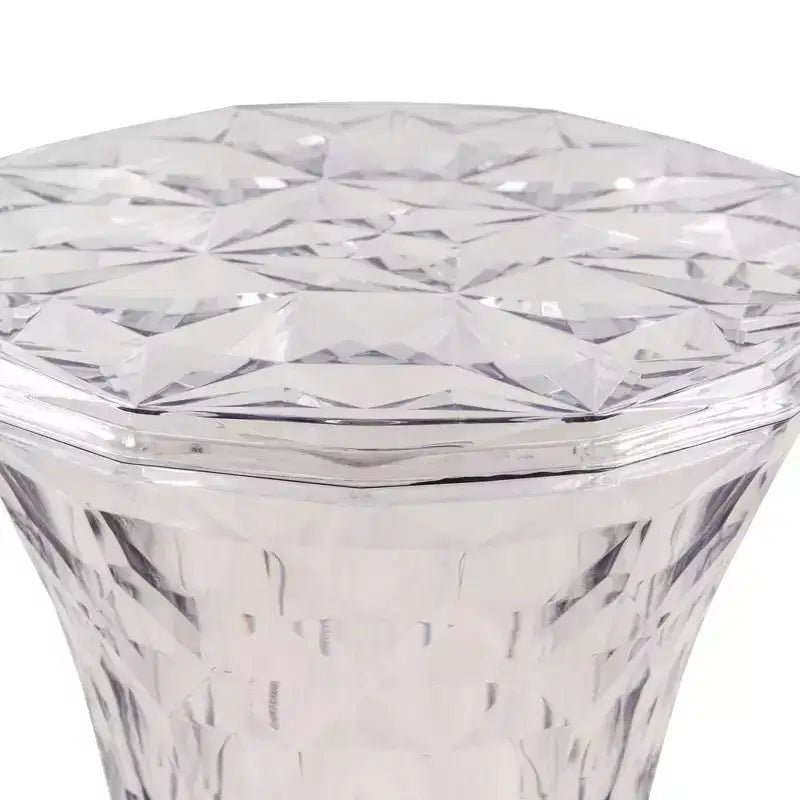 LeisureMod Clio Hourglass Faceted Accent Table - Red Gem-Cut Side Table