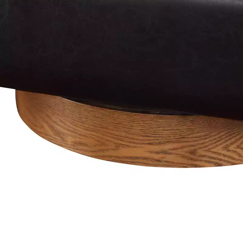 Comfort Pointe Irving Faux Leather Wood Base Barrel Swivel Accent Chair
