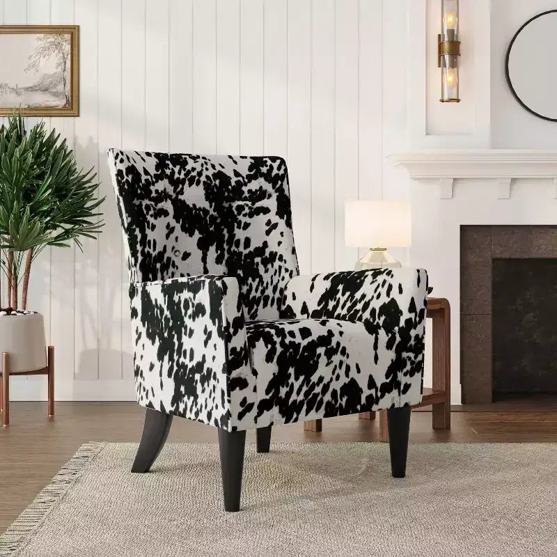 Handy Living Dakotah Flared Cow Print Armchair