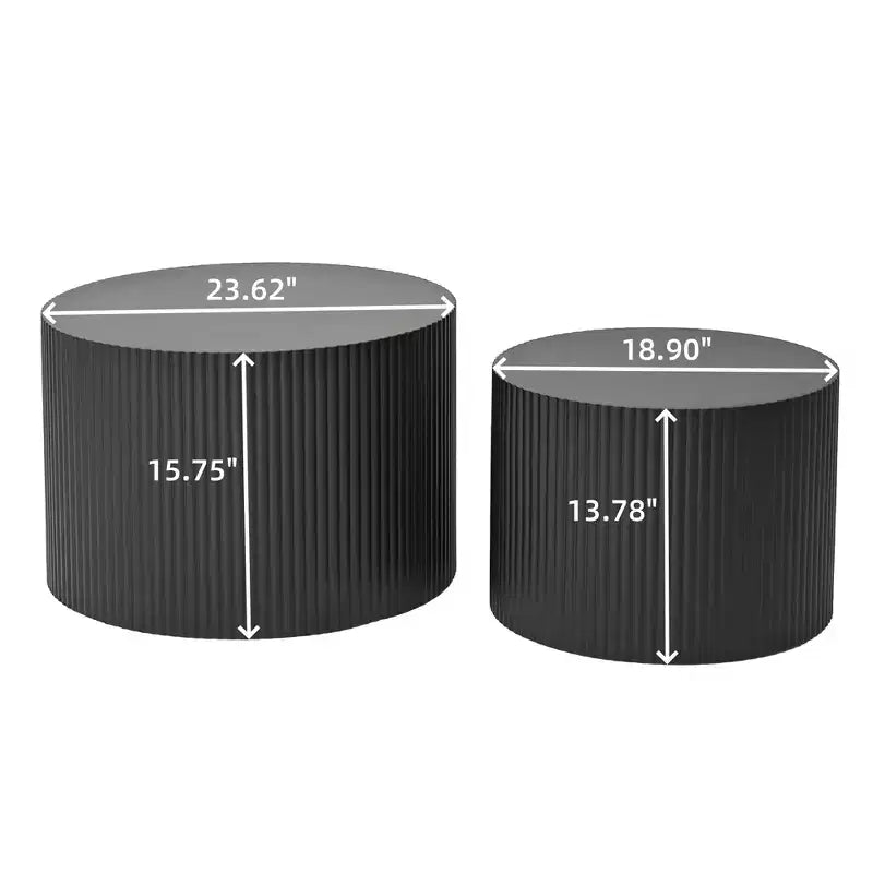 Set of 2, Wave Stripe Nesting Coffee Table Set for Living Room, Bedroom 4M - ModernLuxe