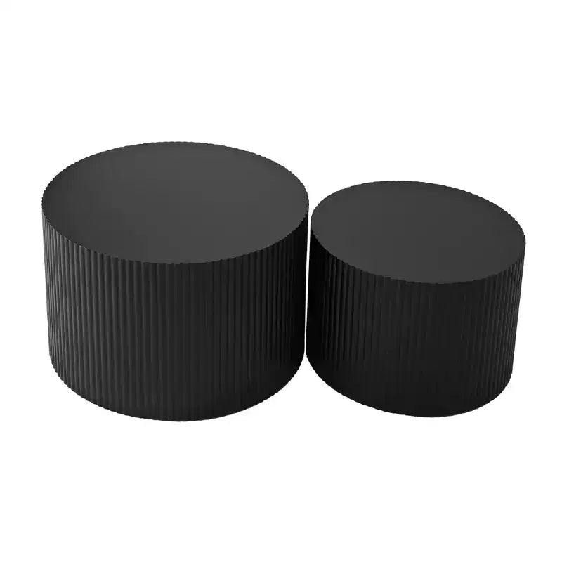 Set of 2, Wave Stripe Nesting Coffee Table Set for Living Room, Bedroom 4M - ModernLuxe
