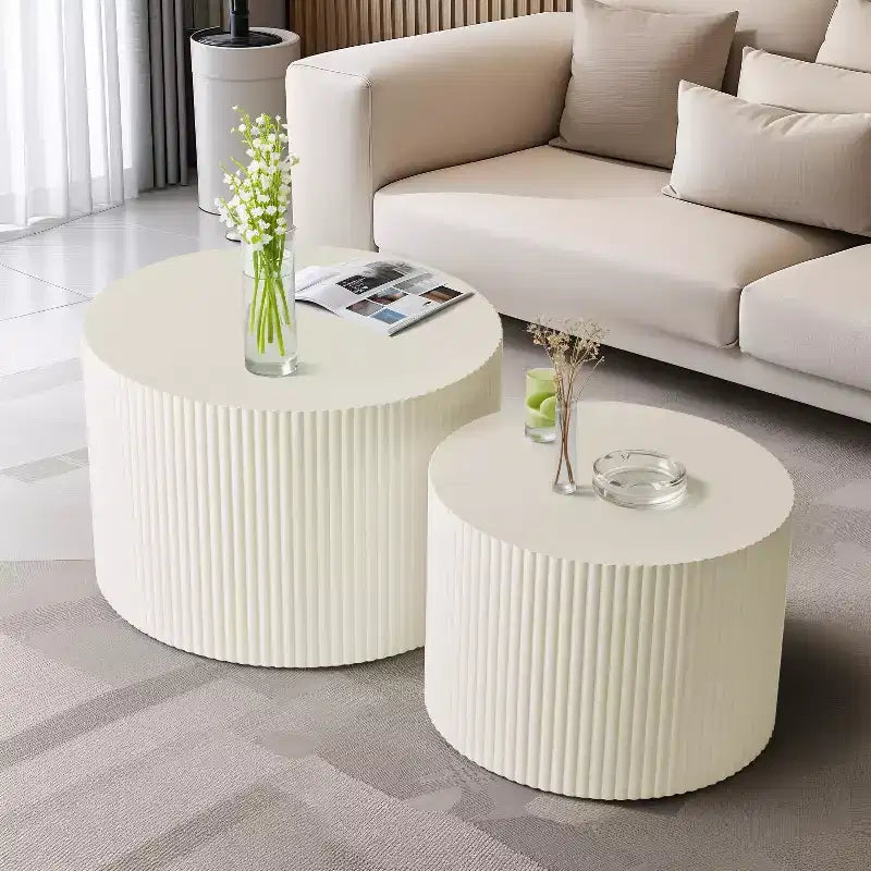Set of 2, Wave Stripe Nesting Coffee Table Set for Living Room, Bedroom 4M - ModernLuxe