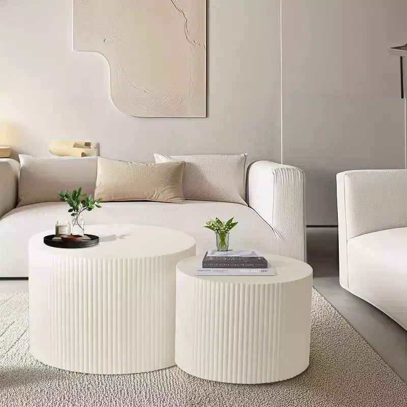 Set of 2, Wave Stripe Nesting Coffee Table Set for Living Room, Bedroom 4M - ModernLuxe