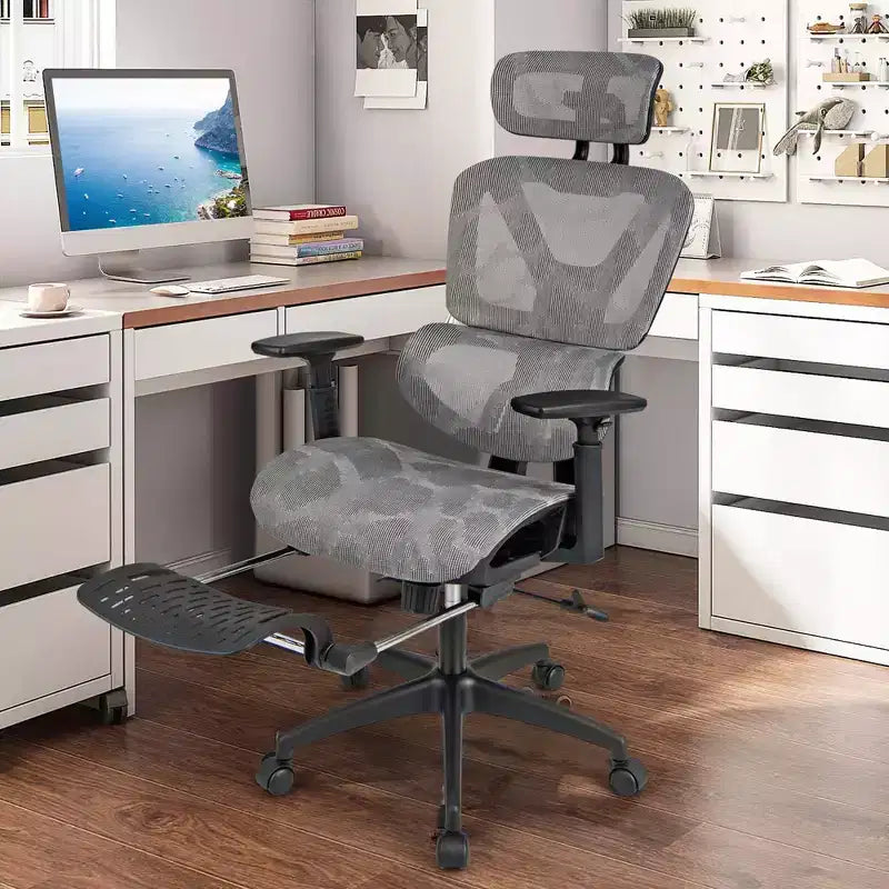 Costway Mesh Office Chair Executive Chair with 90-120 Tilting Backrest Lumbar Support