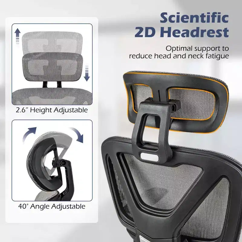 Costway Mesh Office Chair Executive Chair with 90-120 Tilting Backrest Lumbar Support