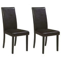 Signature Design by Ashley Kimonte Modern Faux Leather Upholstered Armless Dining Chair, Set of 2, Dark Brown
