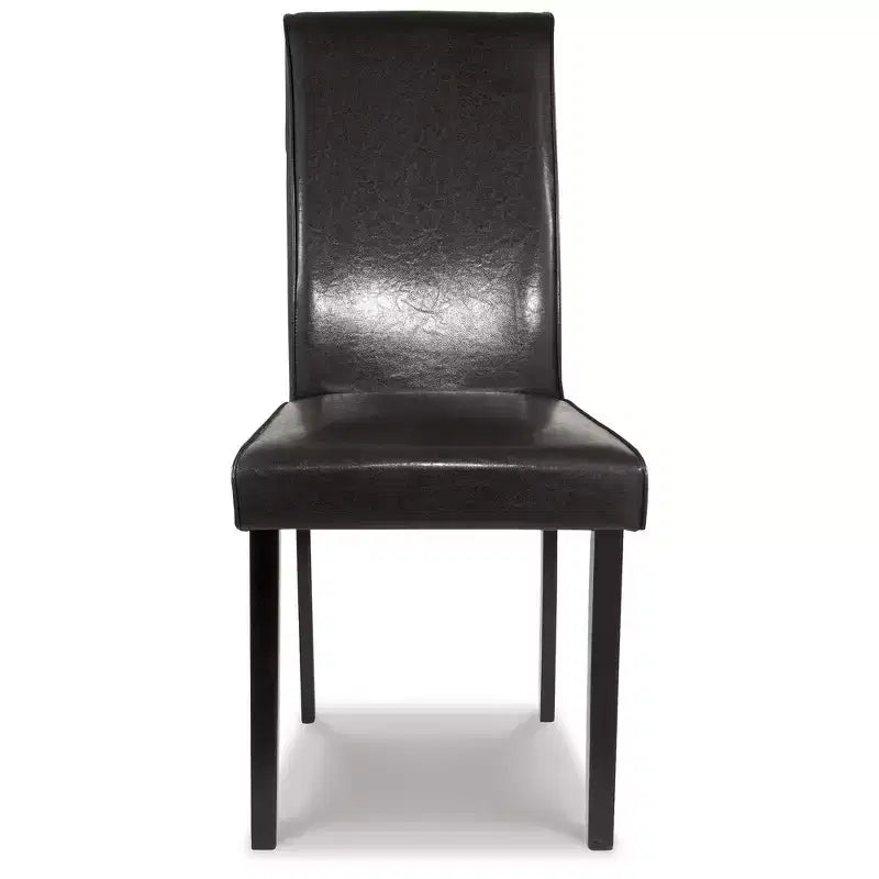 Signature Design by Ashley Kimonte Modern Faux Leather Upholstered Armless Dining Chair, Set of 2, Dark Brown