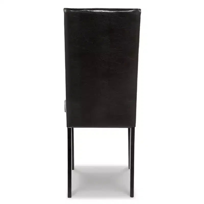 Signature Design by Ashley Kimonte Modern Faux Leather Upholstered Armless Dining Chair, Set of 2, Dark Brown