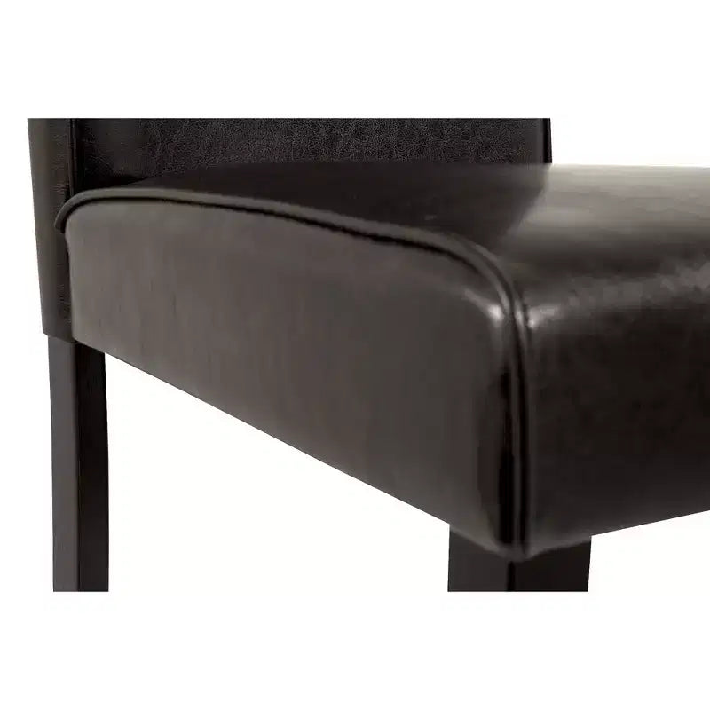 Signature Design by Ashley Kimonte Modern Faux Leather Upholstered Armless Dining Chair, Set of 2, Dark Brown