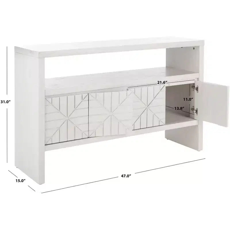 Zella 4 Door Console Table - CNS5004A - White - Safavieh