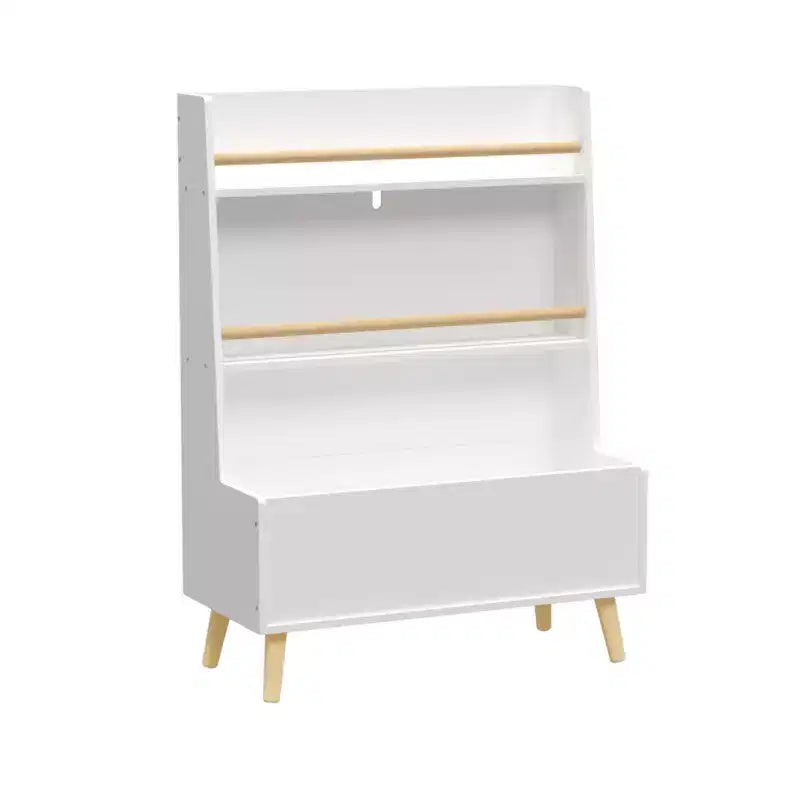 HOMLUX Kids Bookcase Toddler Book & Magazine Display Rack Toy Storage Organizer,White