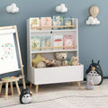 HOMLUX Kids Bookcase Toddler Book & Magazine Display Rack Toy Storage Organizer,White