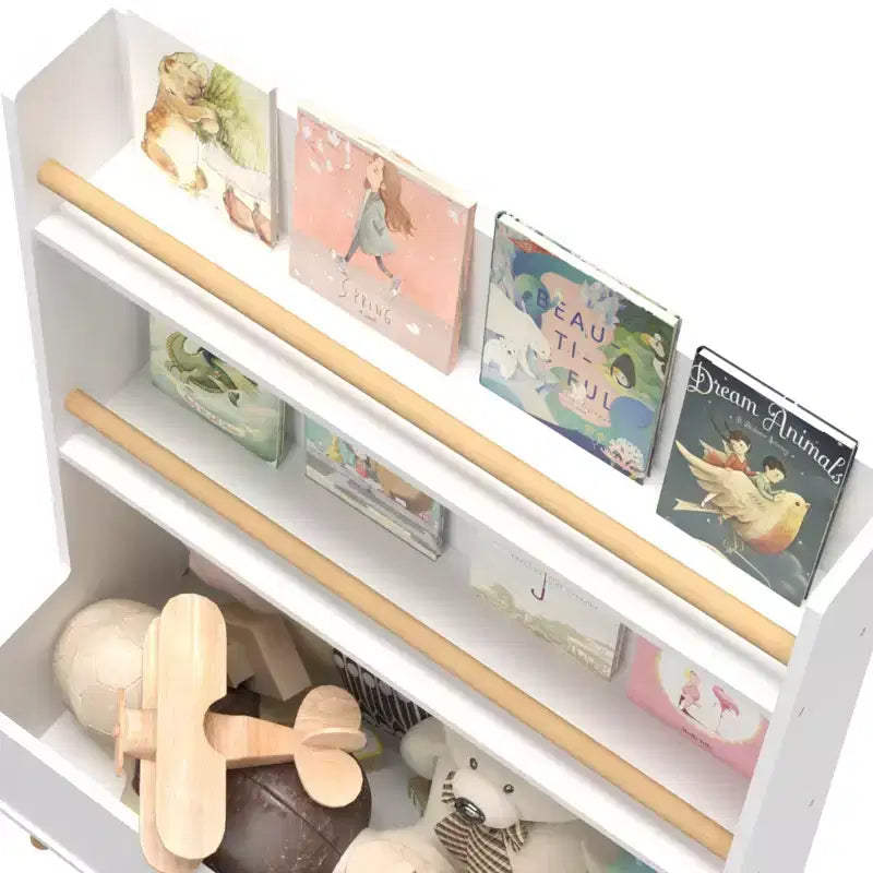 HOMLUX Kids Bookcase Toddler Book & Magazine Display Rack Toy Storage Organizer,White