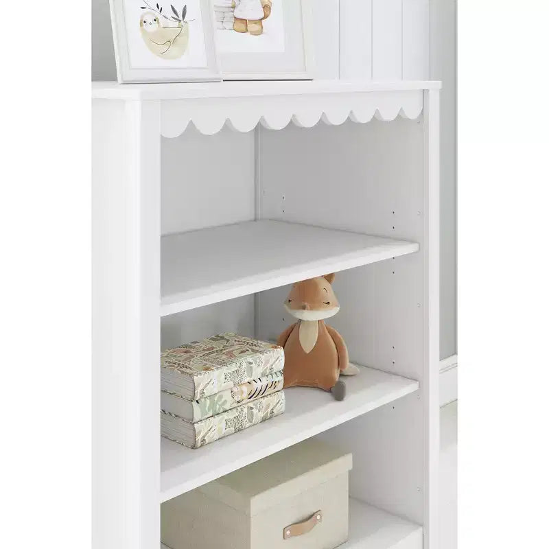 Signature Design by Ashley Hallityn 3-Tier Bookcase with 2 Adjustable Shelves, White