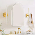 TEHOME Arched Recess and Surface Mount Frameless Medicine Cabinet with Mirror