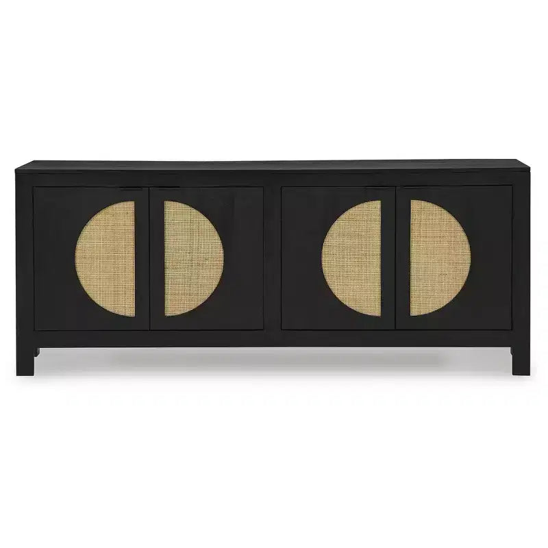 Signature Design by Ashley Cliffiings 4 Door Accent Storage Cabinet with 2 Shelves, Black