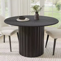 Dovelina Round Dining Table Mid-Century Dining Room Table with Designer Table Base