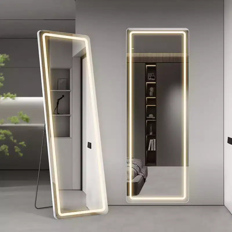 JIONJOY LED Light Rectangular Frameless Full Length Mirror with 3 Colors