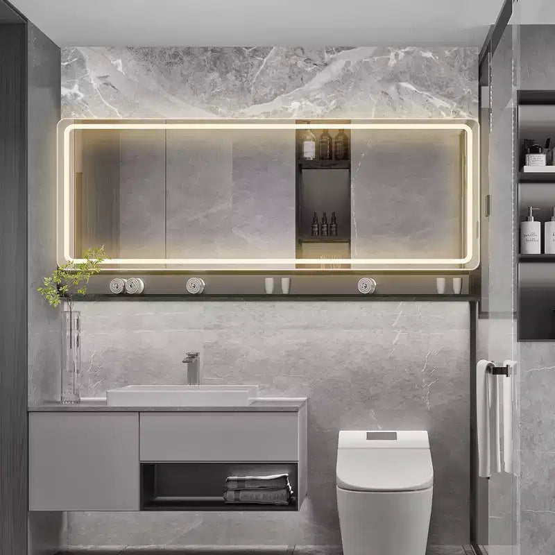 JIONJOY LED Light Rectangular Frameless Full Length Mirror with 3 Colors