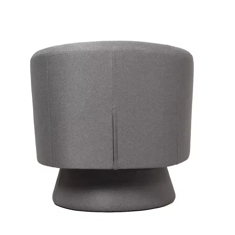LeisureMod Raze Modern Boucl Swivel Barrel Chair - Textured Upholstered Accent Armchair with 360-Degree Solid Pine Wood Base