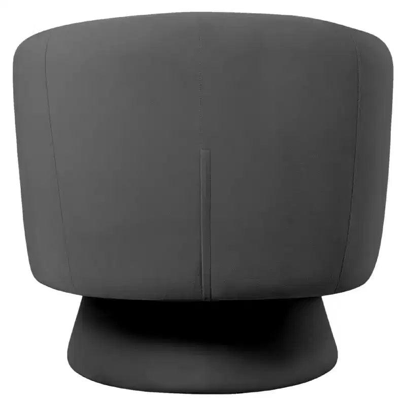 LeisureMod Raze Modern Boucl Swivel Barrel Chair - Textured Upholstered Accent Armchair with 360-Degree Solid Pine Wood Base