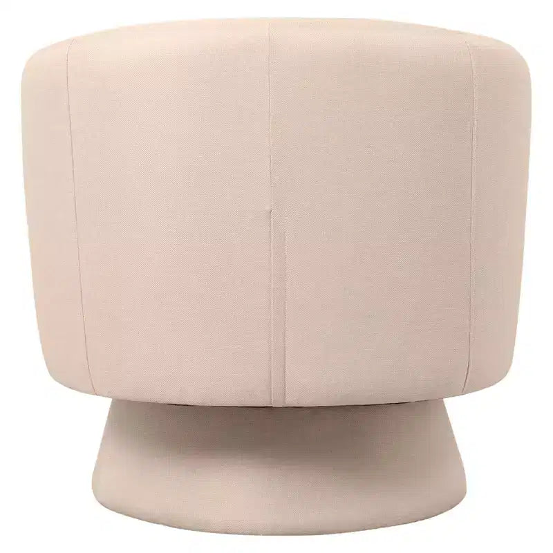 LeisureMod Raze Modern Boucl Swivel Barrel Chair - Textured Upholstered Accent Armchair with 360-Degree Solid Pine Wood Base
