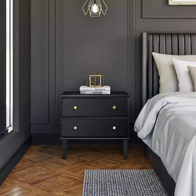Prepac Lux 2 Drawer Bedside Nightstand