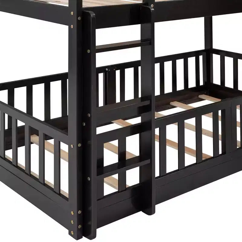 Twin Over Twin Bunk Bed with Slide and Ladder - ModernLuxe