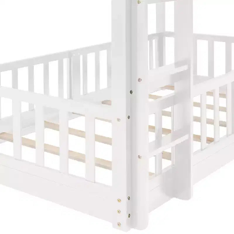Twin Over Twin Bunk Bed with Slide and Ladder - ModernLuxe