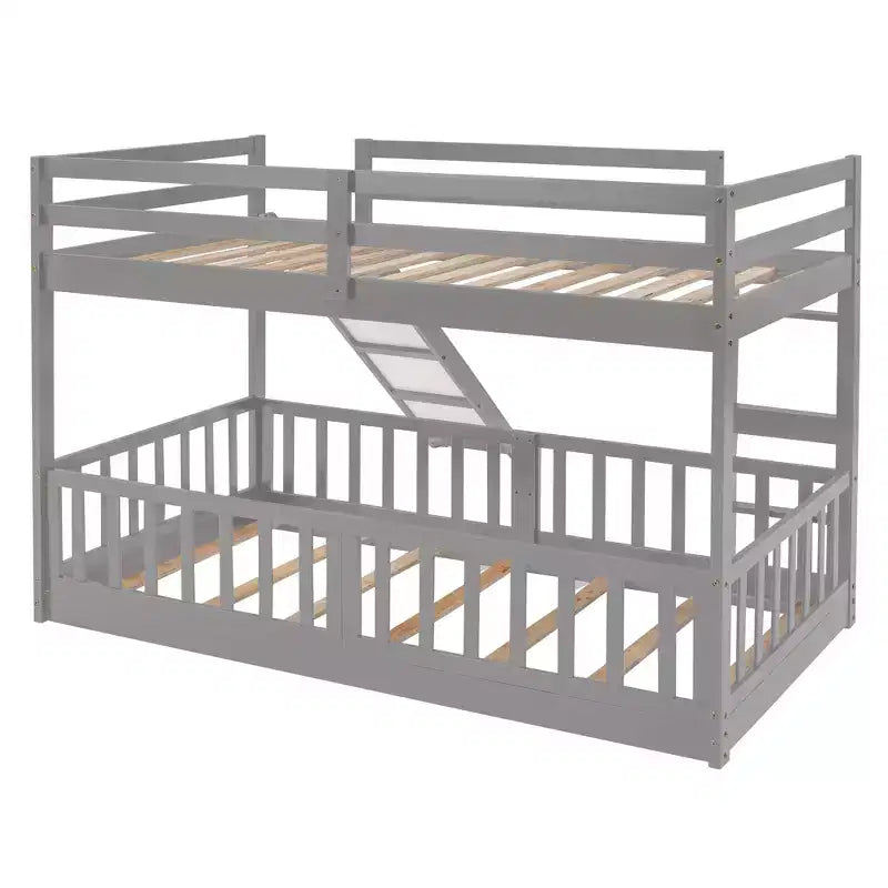 Twin Over Twin Bunk Bed with Slide and Ladder - ModernLuxe
