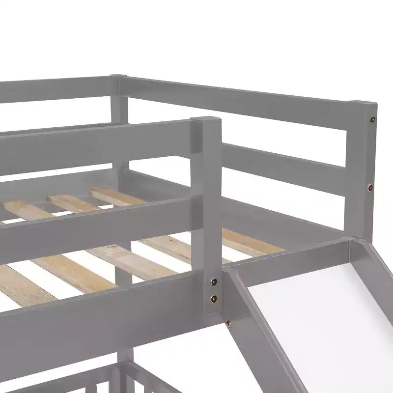 Twin Over Twin Bunk Bed with Slide and Ladder - ModernLuxe