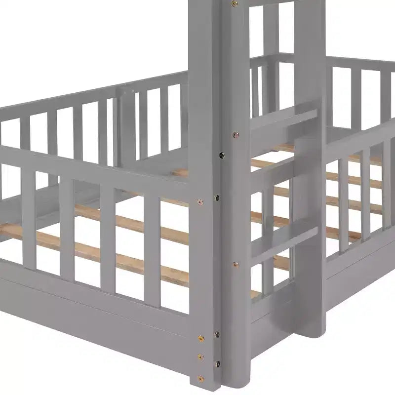 Twin Over Twin Bunk Bed with Slide and Ladder - ModernLuxe