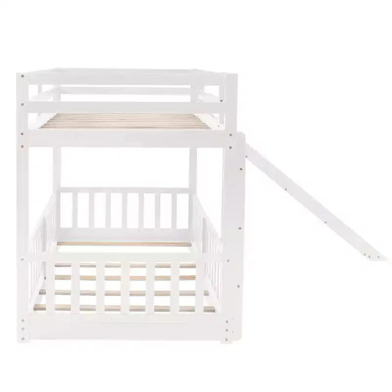 Twin Over Twin Bunk Bed with Slide and Ladder - ModernLuxe