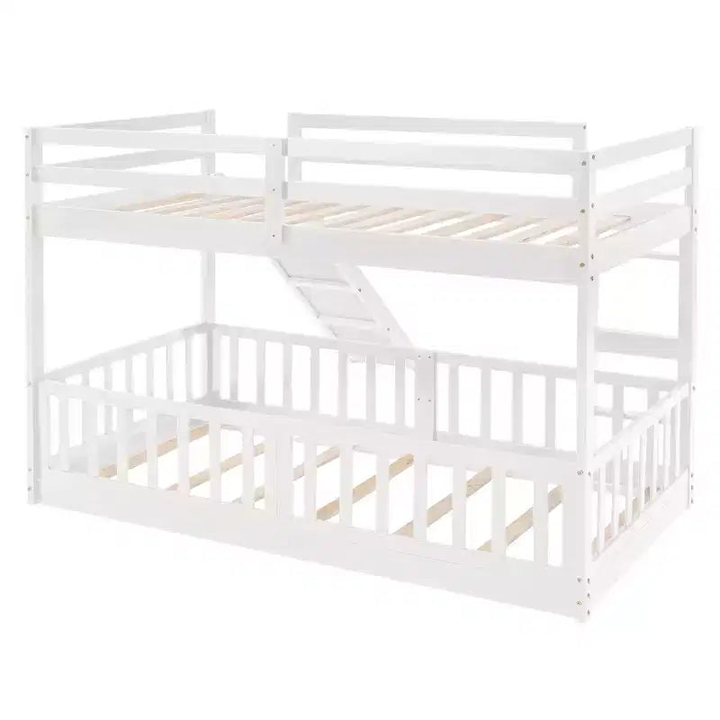 Twin Over Twin Bunk Bed with Slide and Ladder - ModernLuxe