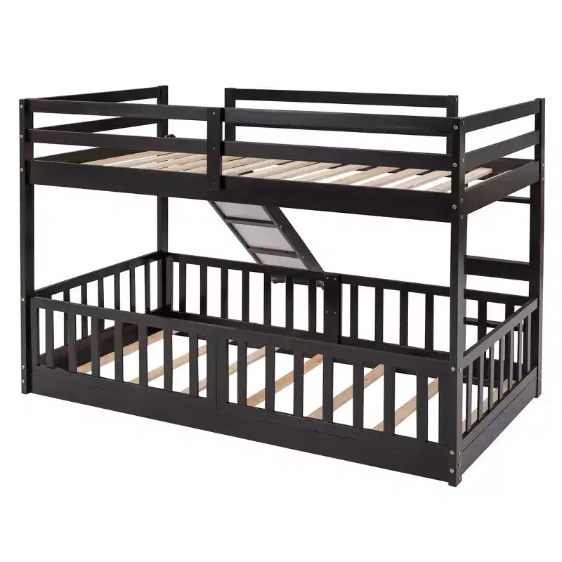 Twin Over Twin Bunk Bed with Slide and Ladder - ModernLuxe