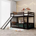 Twin Over Twin Bunk Bed with Slide and Ladder - ModernLuxe