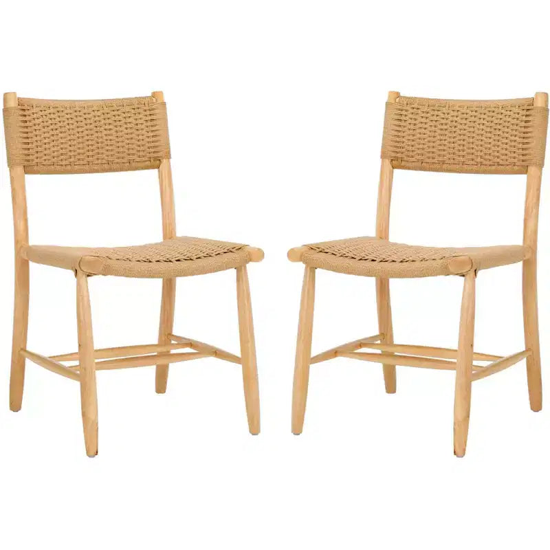 Hylos Rope Dining Chair (Set of 2) - DCH8803 - Natural/Light Blonde - Safavieh