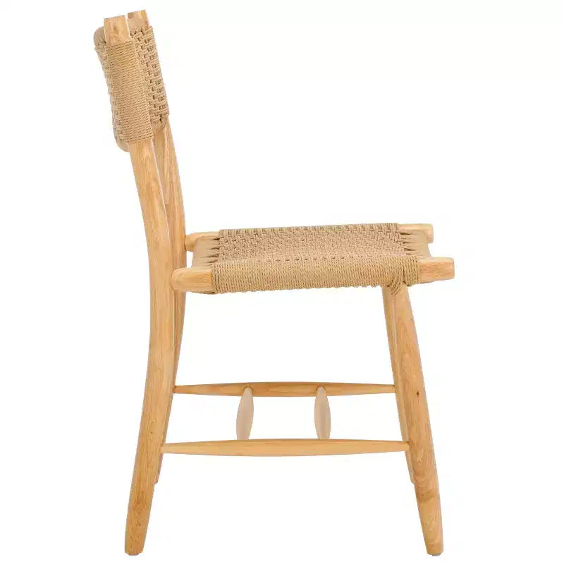Hylos Rope Dining Chair (Set of 2) - DCH8803 - Natural/Light Blonde - Safavieh