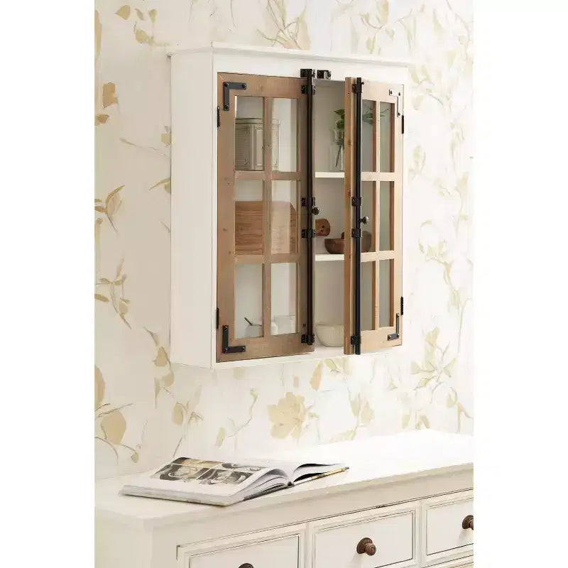 Kate and Laurel Hutchins Wooden Wall Cabinet, 24x28, White
