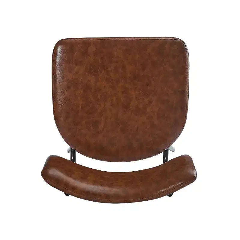 38.5''H Retro Swivel Counter Stools Set of 2, PU Accent Counter Chairs with Iron Frame, Footrest -ModernLuxe