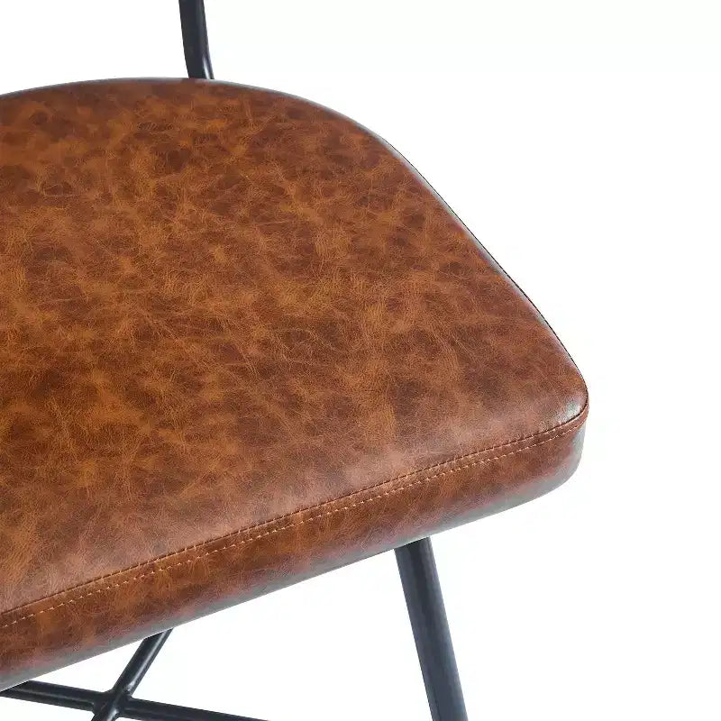 38.5''H Retro Swivel Counter Stools Set of 2, PU Accent Counter Chairs with Iron Frame, Footrest -ModernLuxe