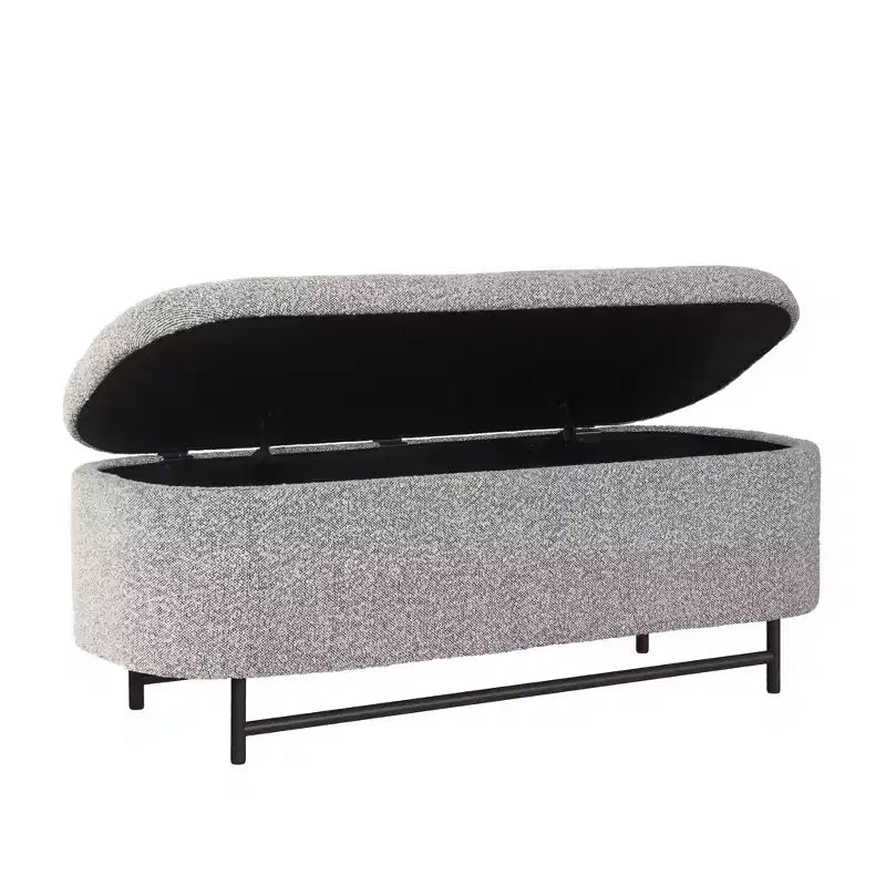 HomePop Ellipse Storage Bench with Metal Legs