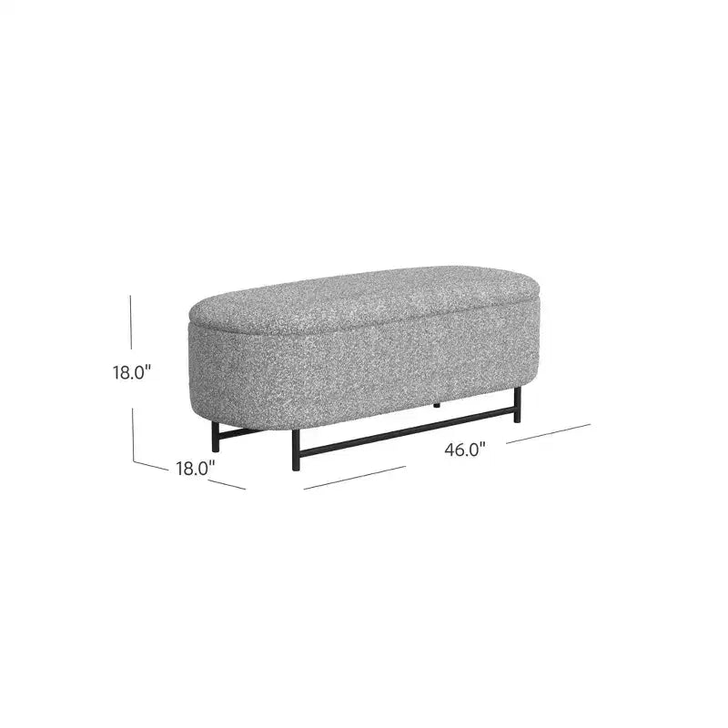 HomePop Ellipse Storage Bench with Metal Legs